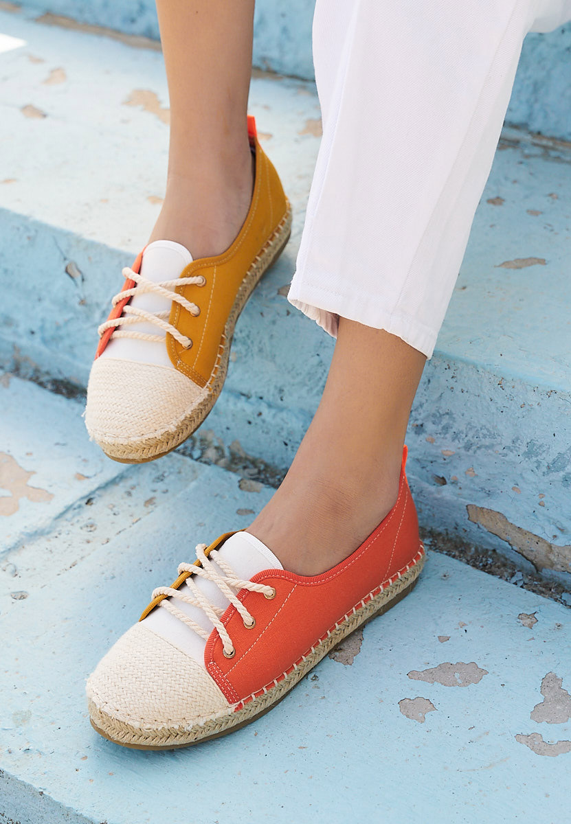 Oranžové dámské espadrilky Doria