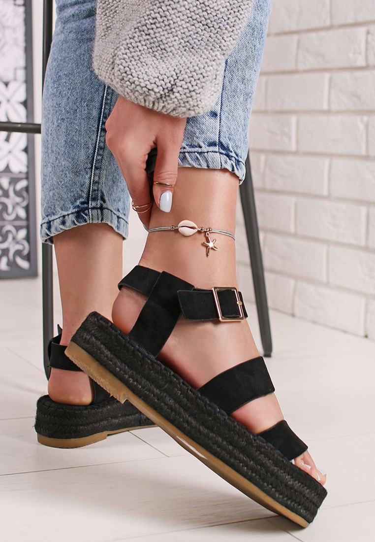 Černé sandály espadrilky Coraline