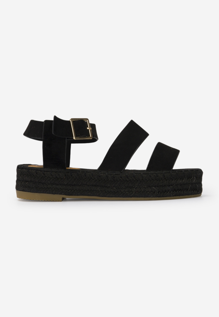 Černé sandály espadrilky Coraline