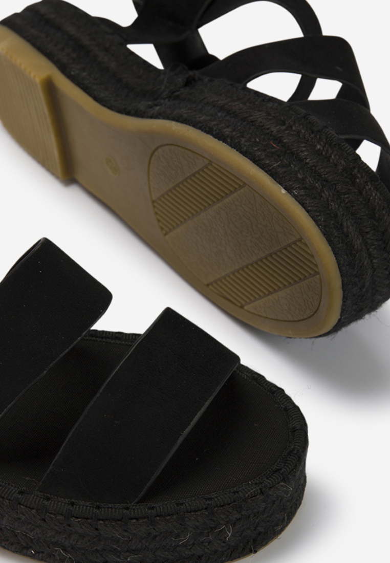 Černé sandály espadrilky Coraline