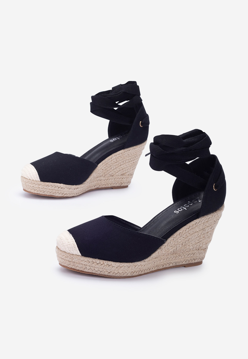 Černé sandály espadrilky Vilena