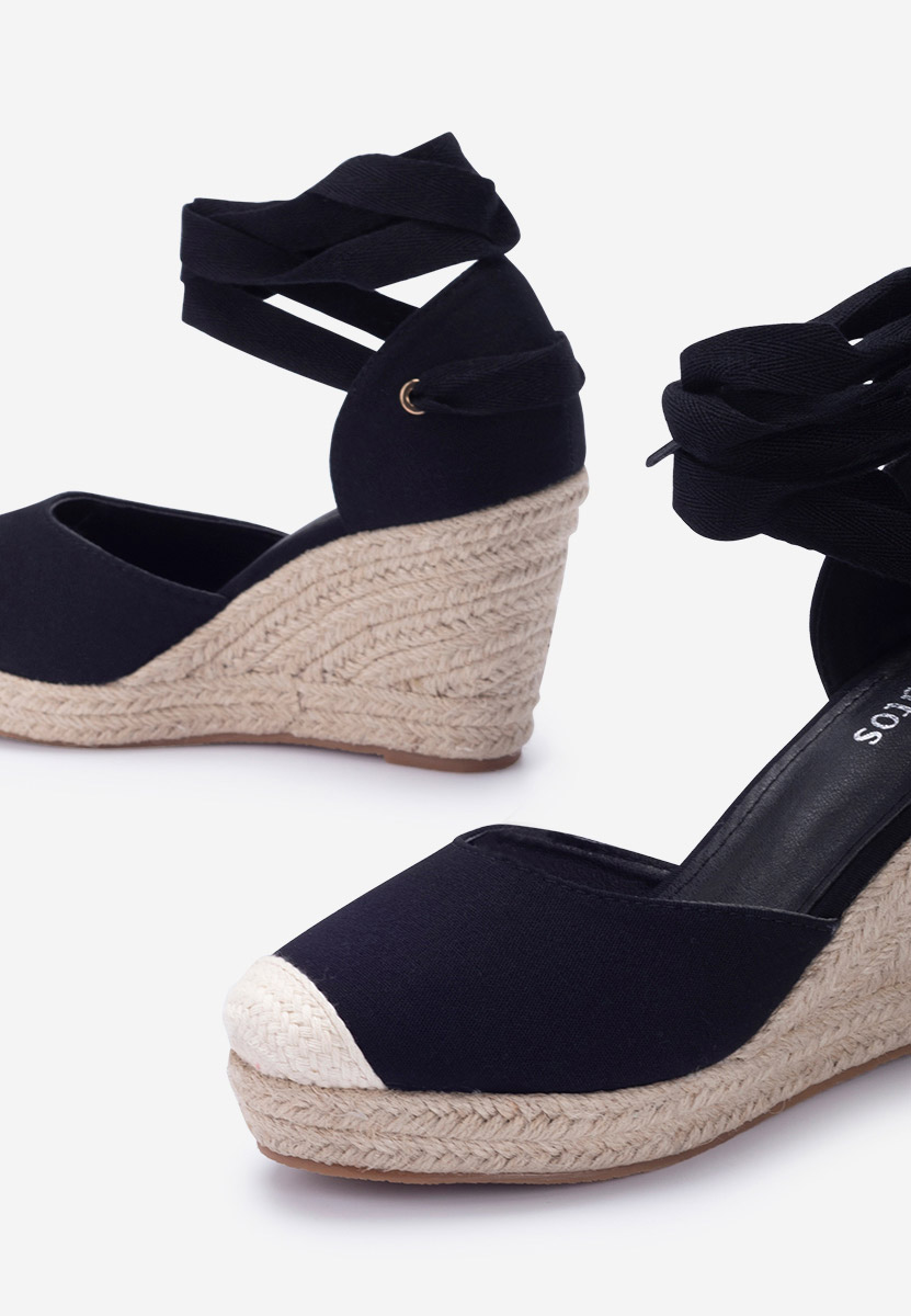 Černé sandály espadrilky Vilena