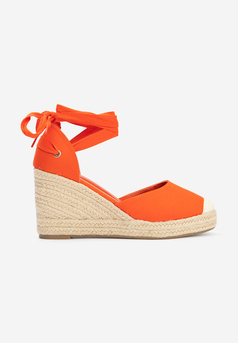 Oranžové sandály espadrilky Vilena