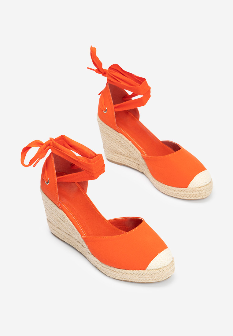 Oranžové sandály espadrilky Vilena