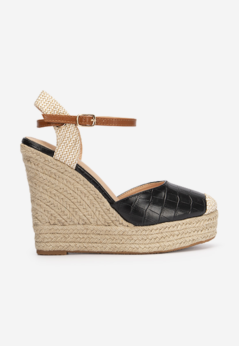 Černé sandály espadrilky Benisa V2