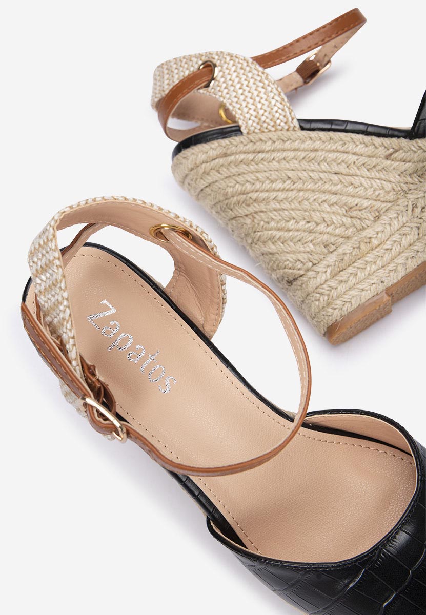 Černé sandály espadrilky Benisa V2