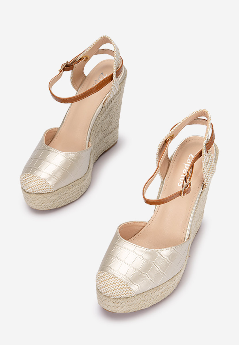 Zlaté sandály espadrilky Benisa V2