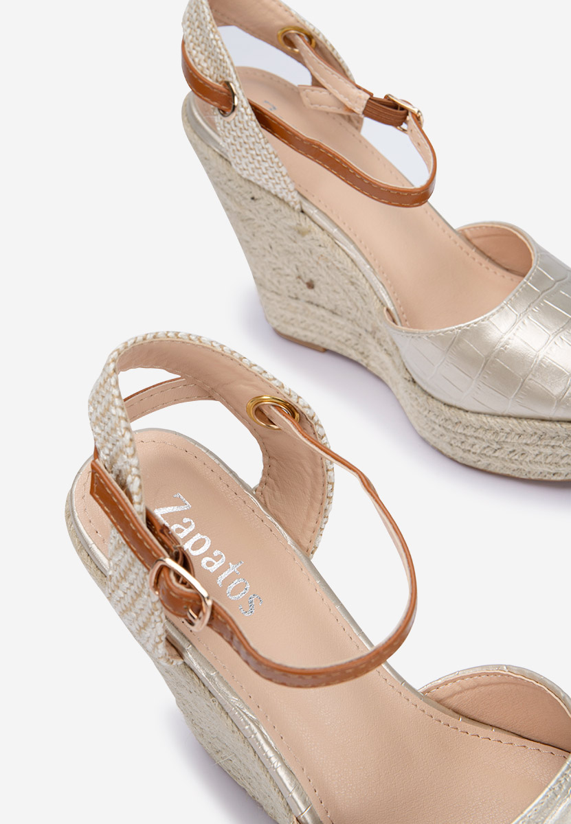 Zlaté sandály espadrilky Benisa V2