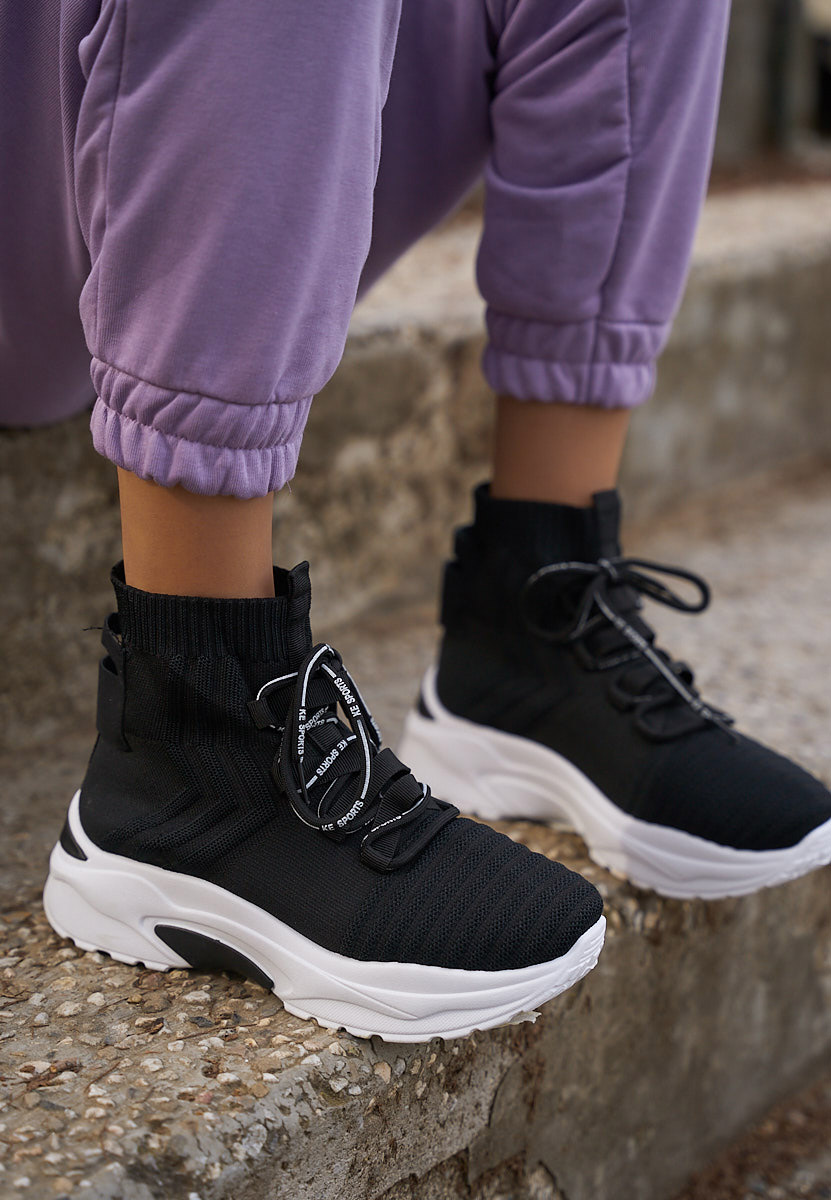 Černé ponožkové tenisky Karrie