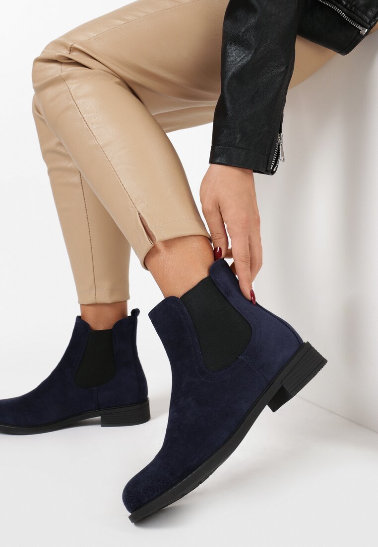 Tmavě modré dámské kotníkové boty Zelmira