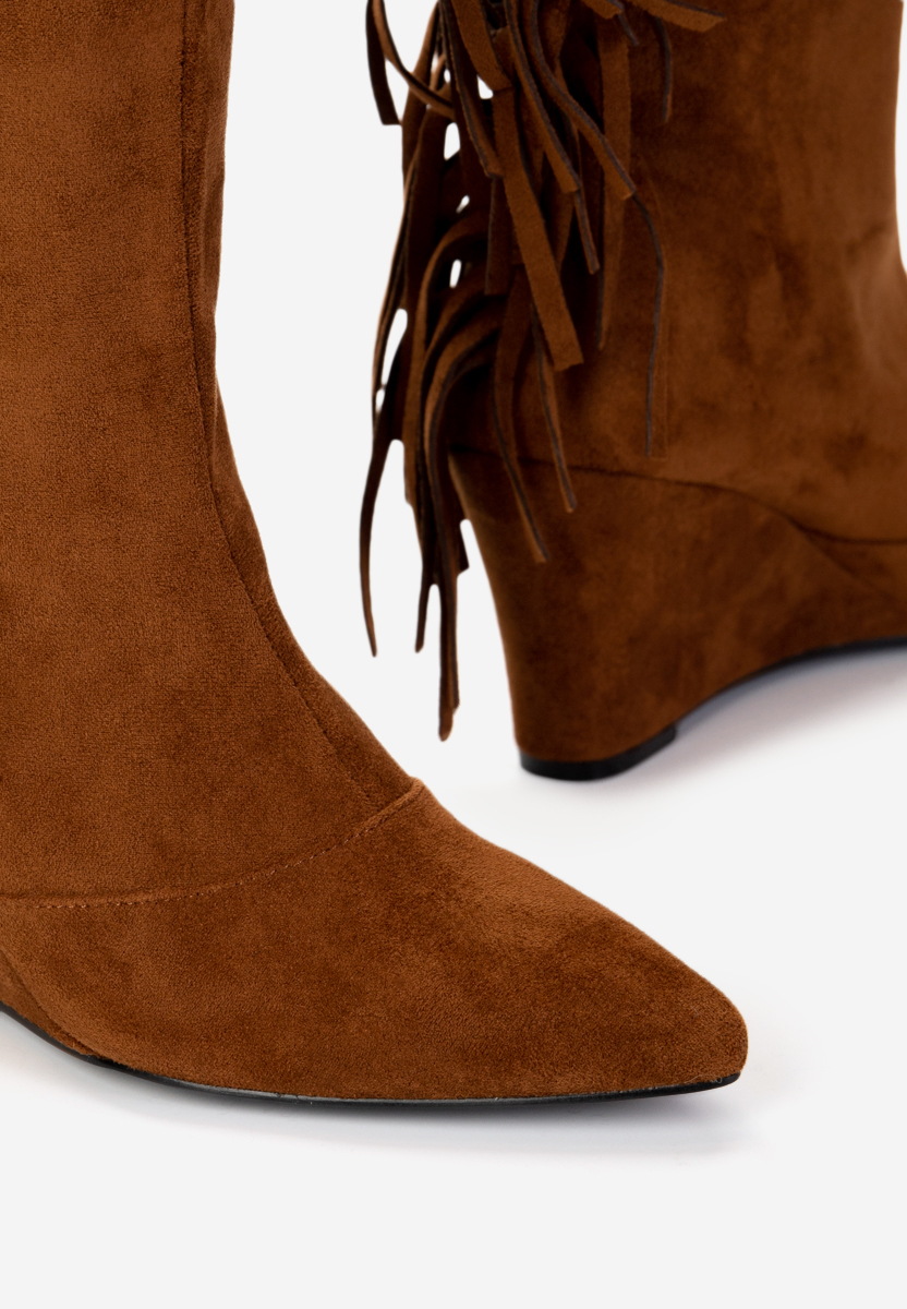 Camelové dámské kozačky Milania