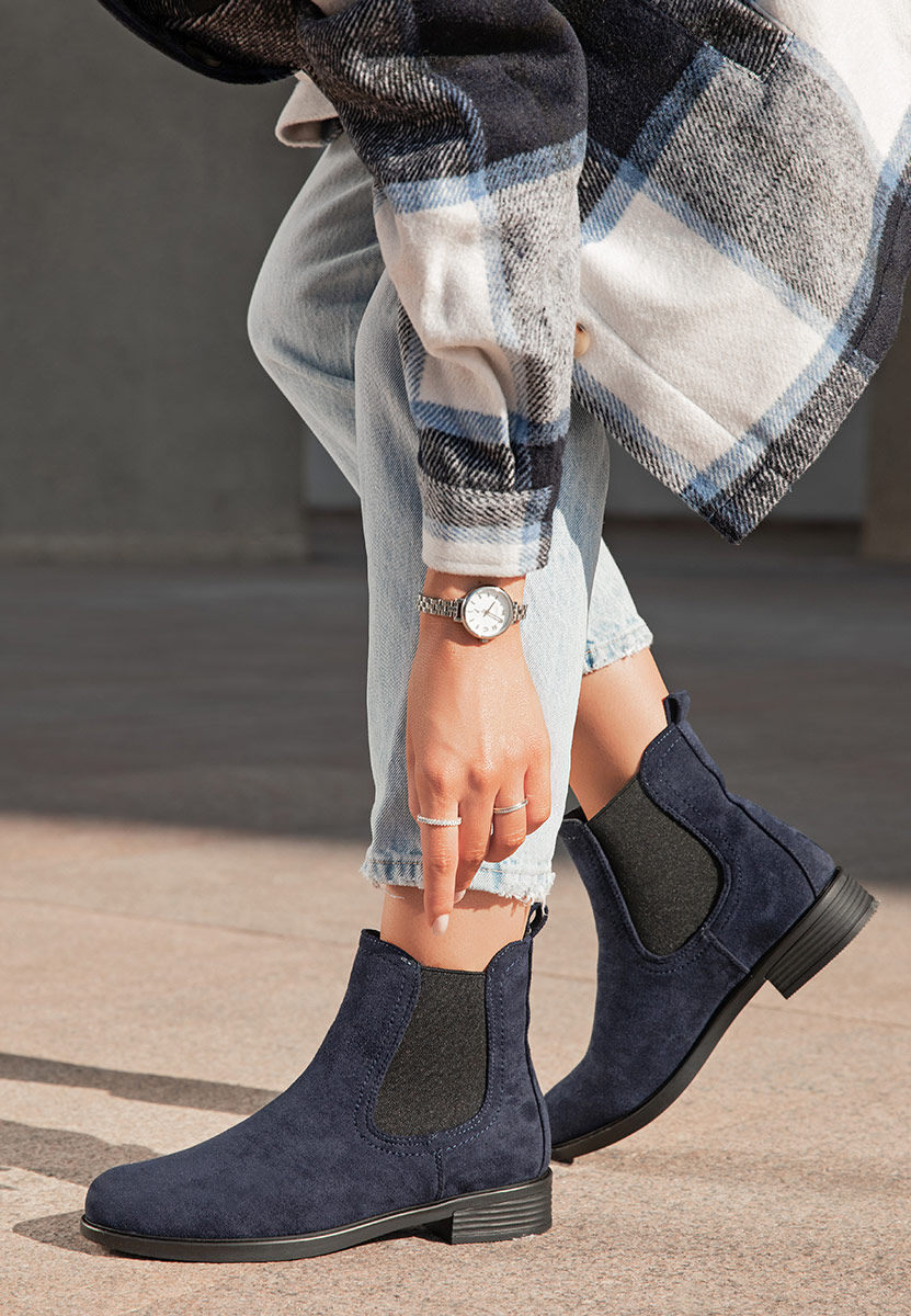 Tmavě modré dámské kotníkové boty Zelmira