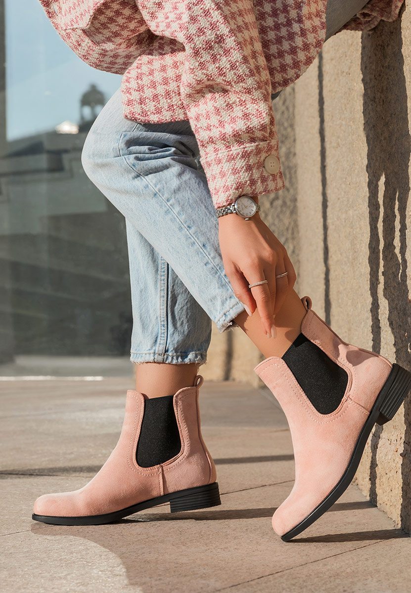 Ružové dámské chelsea boty Zelmira