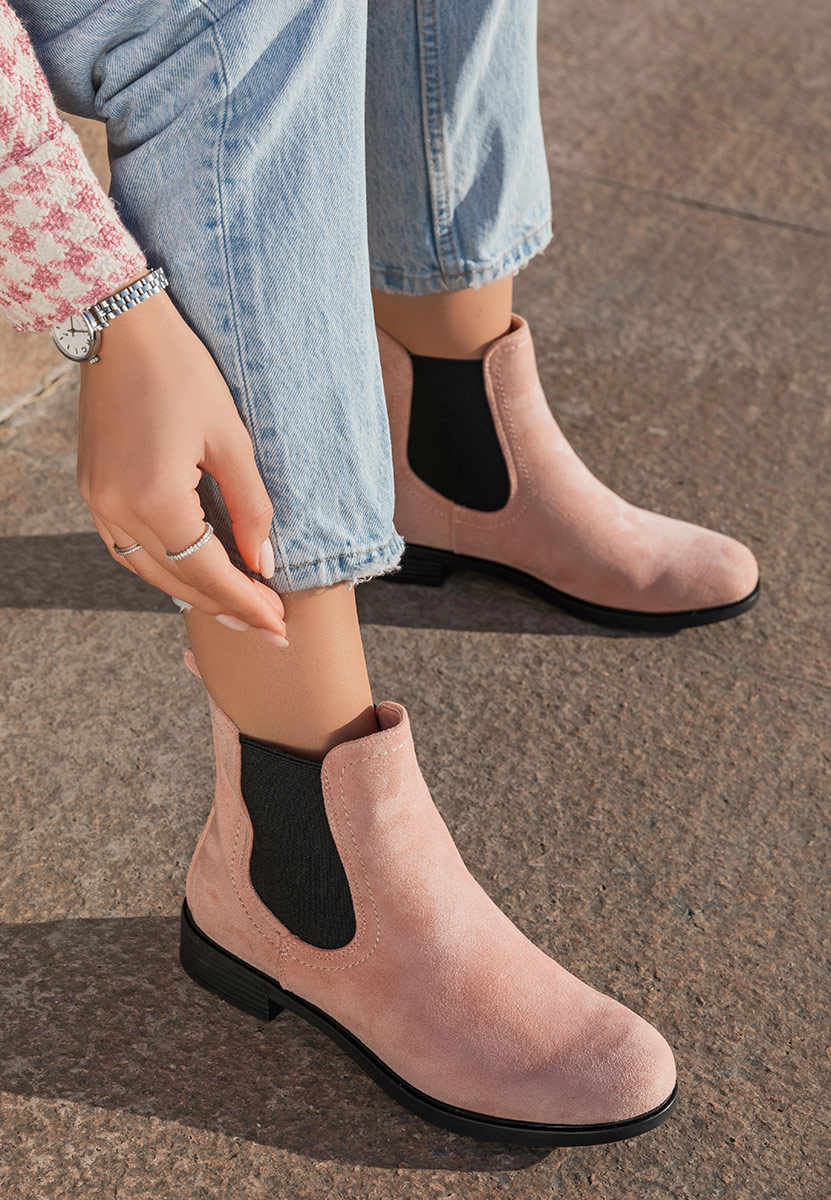 Ružové dámské chelsea boty Zelmira
