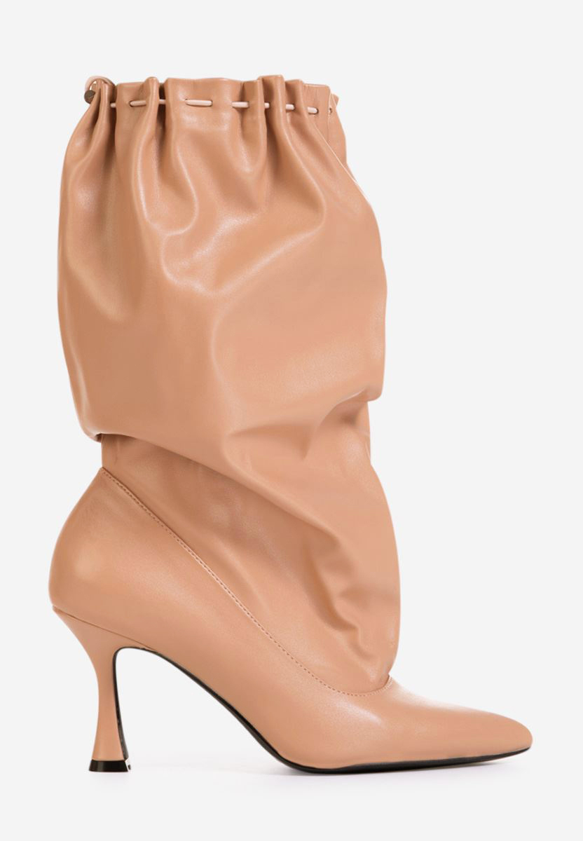 Béžové kozačky na podpatku Extremity