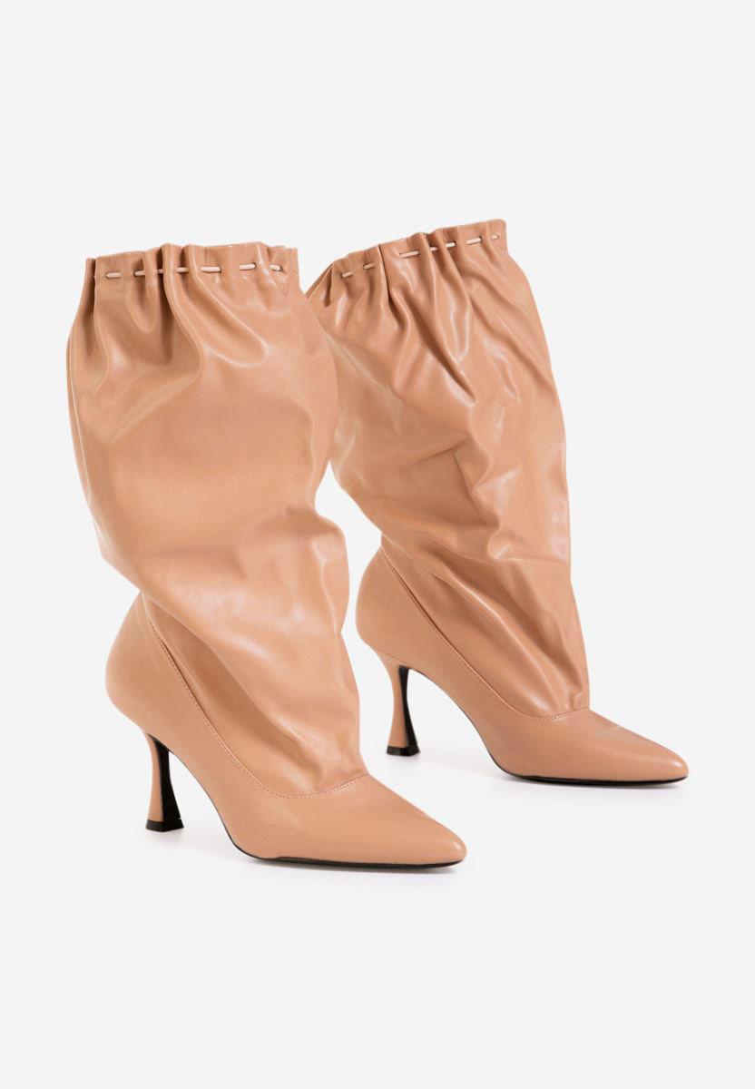 Béžové kozačky na podpatku Extremity