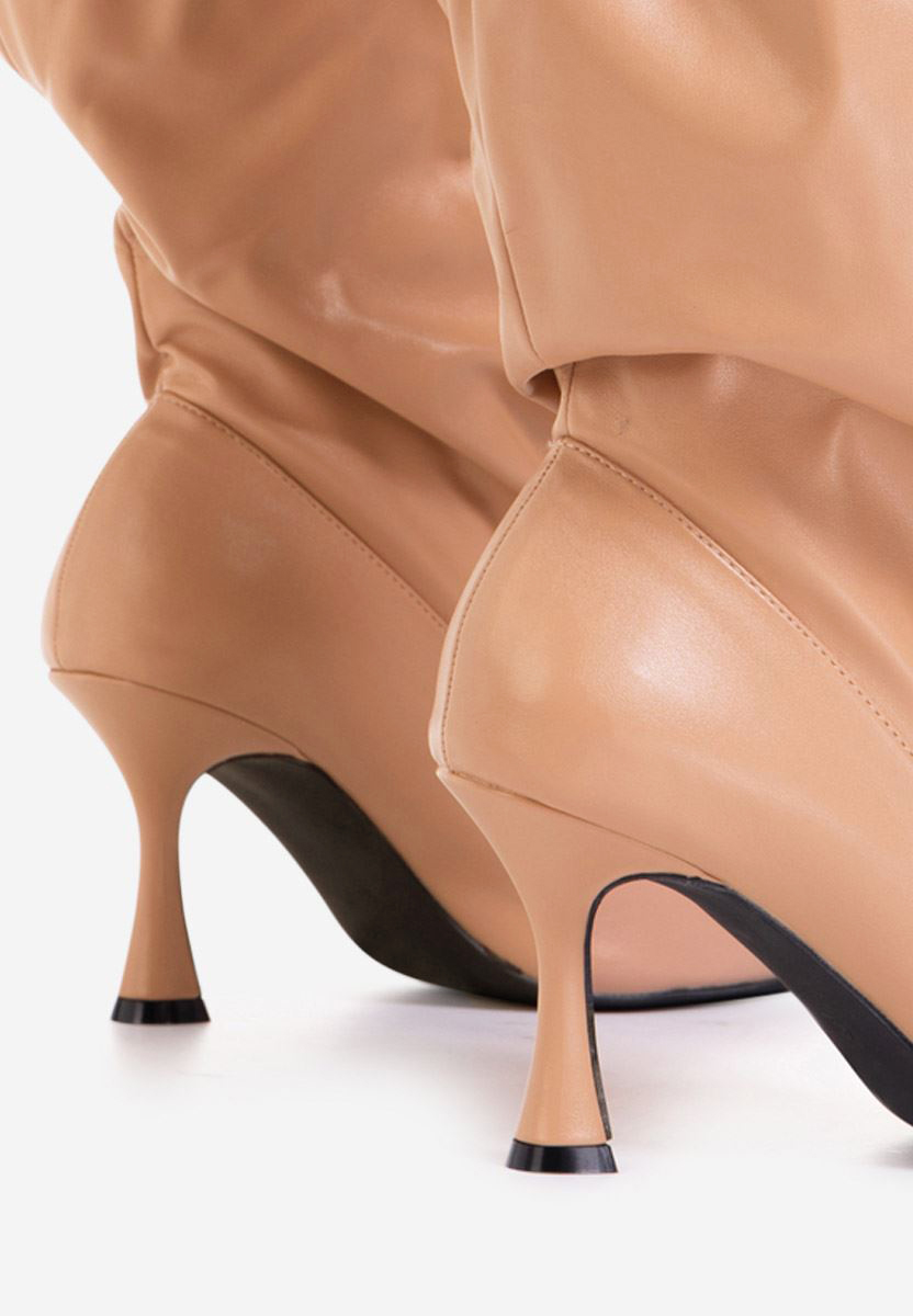 Béžové kozačky na podpatku Extremity