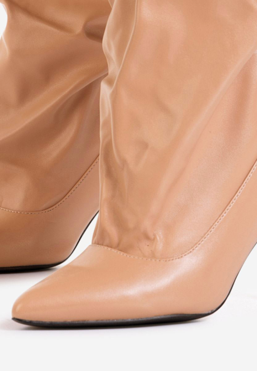 Béžové kozačky na podpatku Extremity