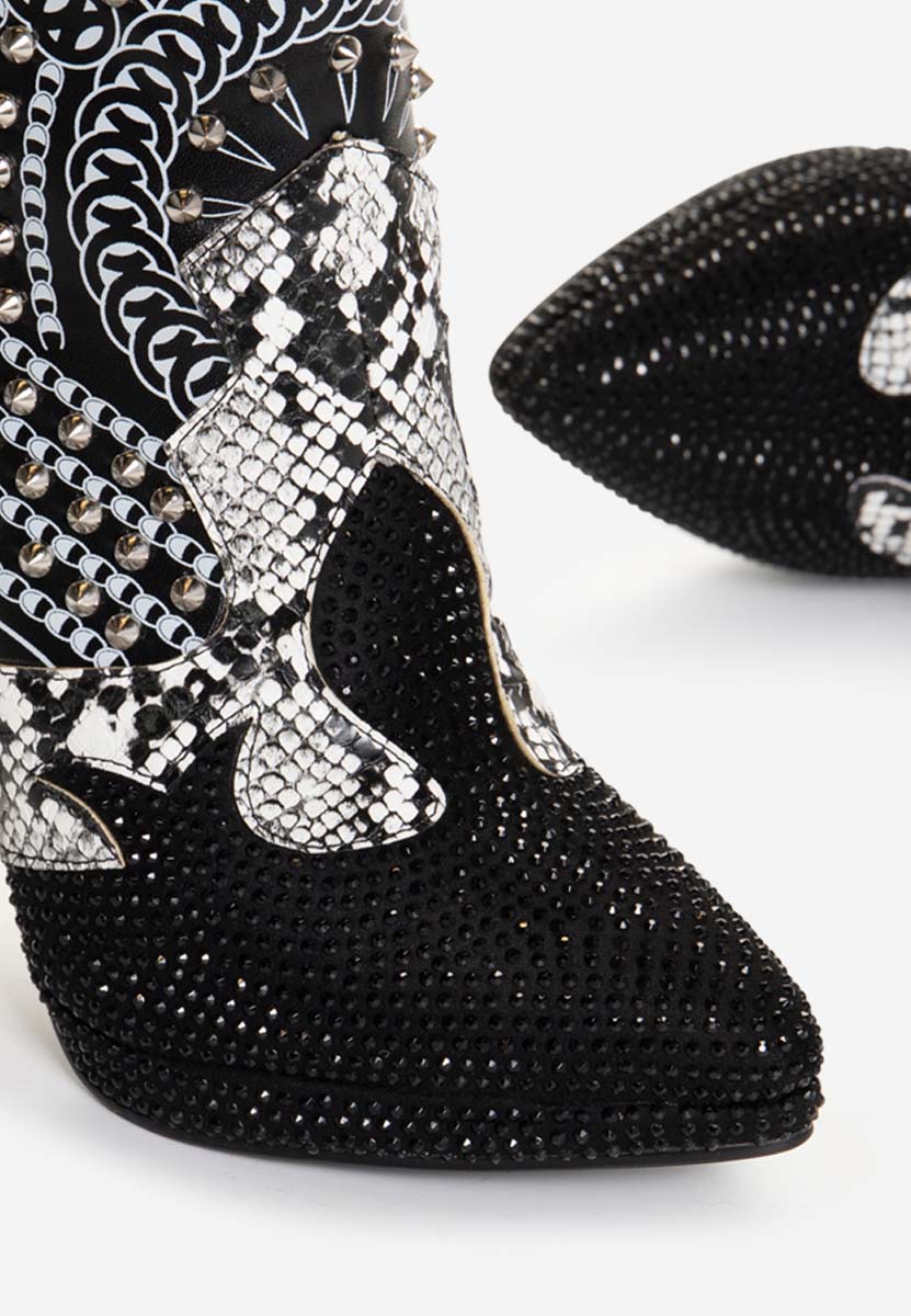 Černé kotníkové boty na vysokém podpatku Destiny