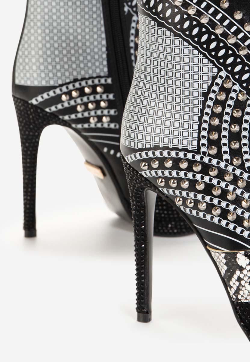 Černé kotníkové boty na vysokém podpatku Destiny