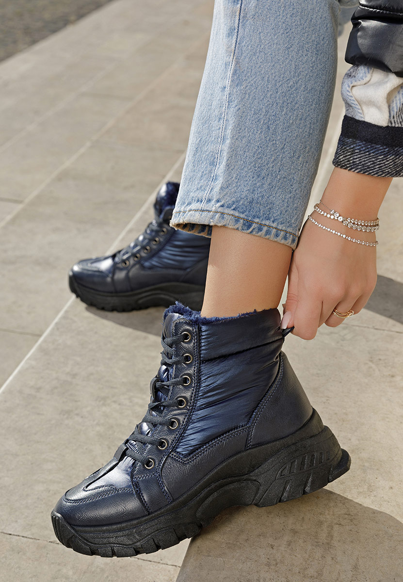 Tmavě modré kotníkové tenisky Macey