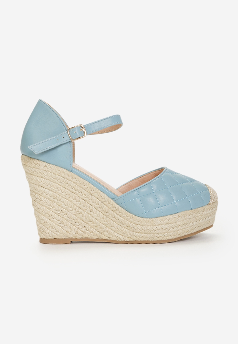 Modré sandály na klínku Santorini