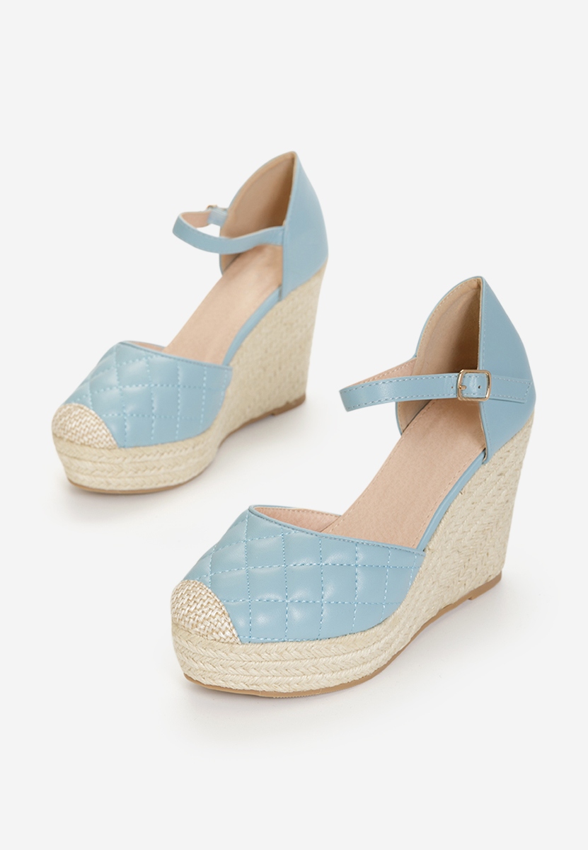 Modré sandály na klínku Santorini