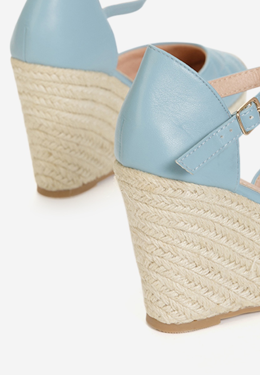 Modré sandály na klínku Santorini