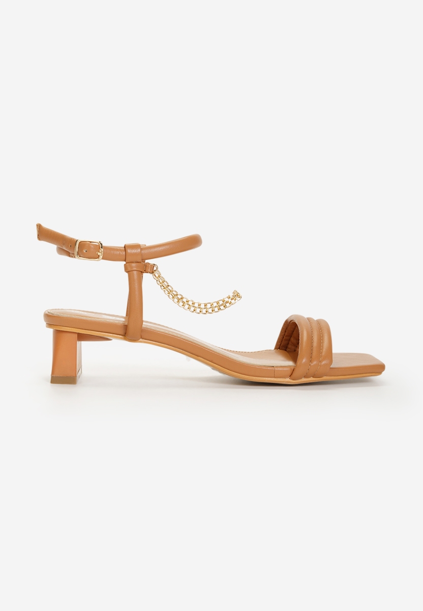 Hnedé sandály na podpatku Ellenne