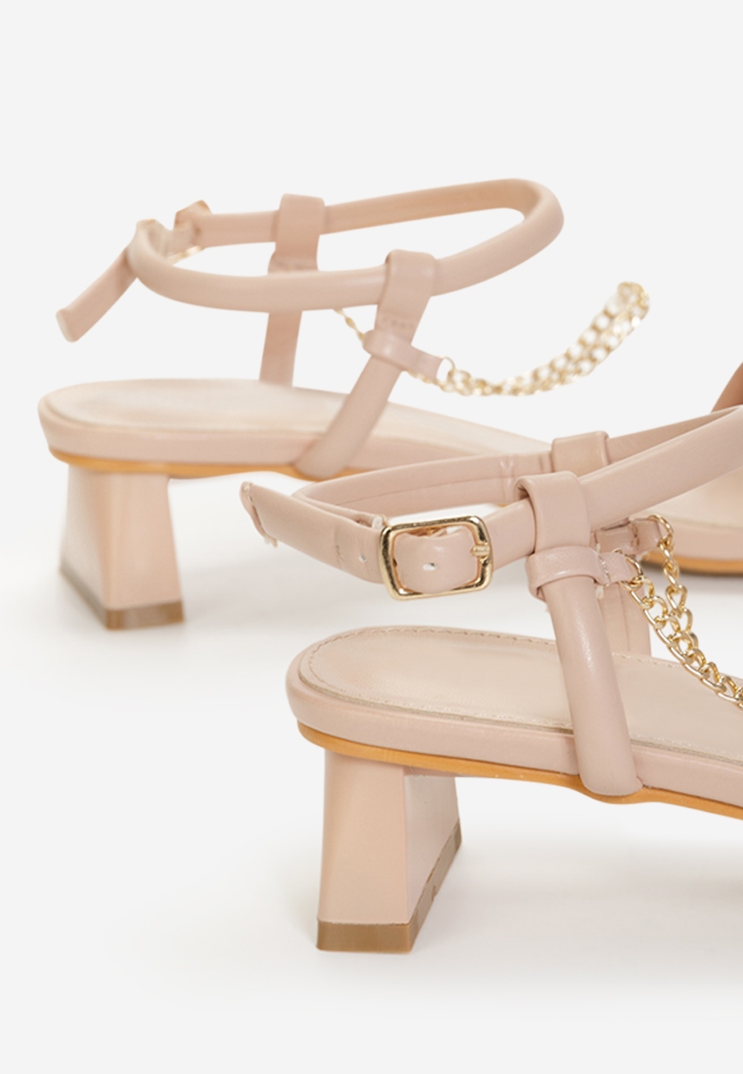 Ružové sandály na podpatku Ellenne