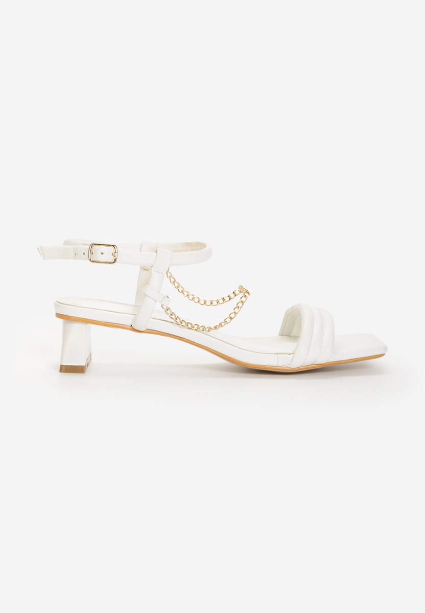 Bílé sandály na podpatku Ellenne
