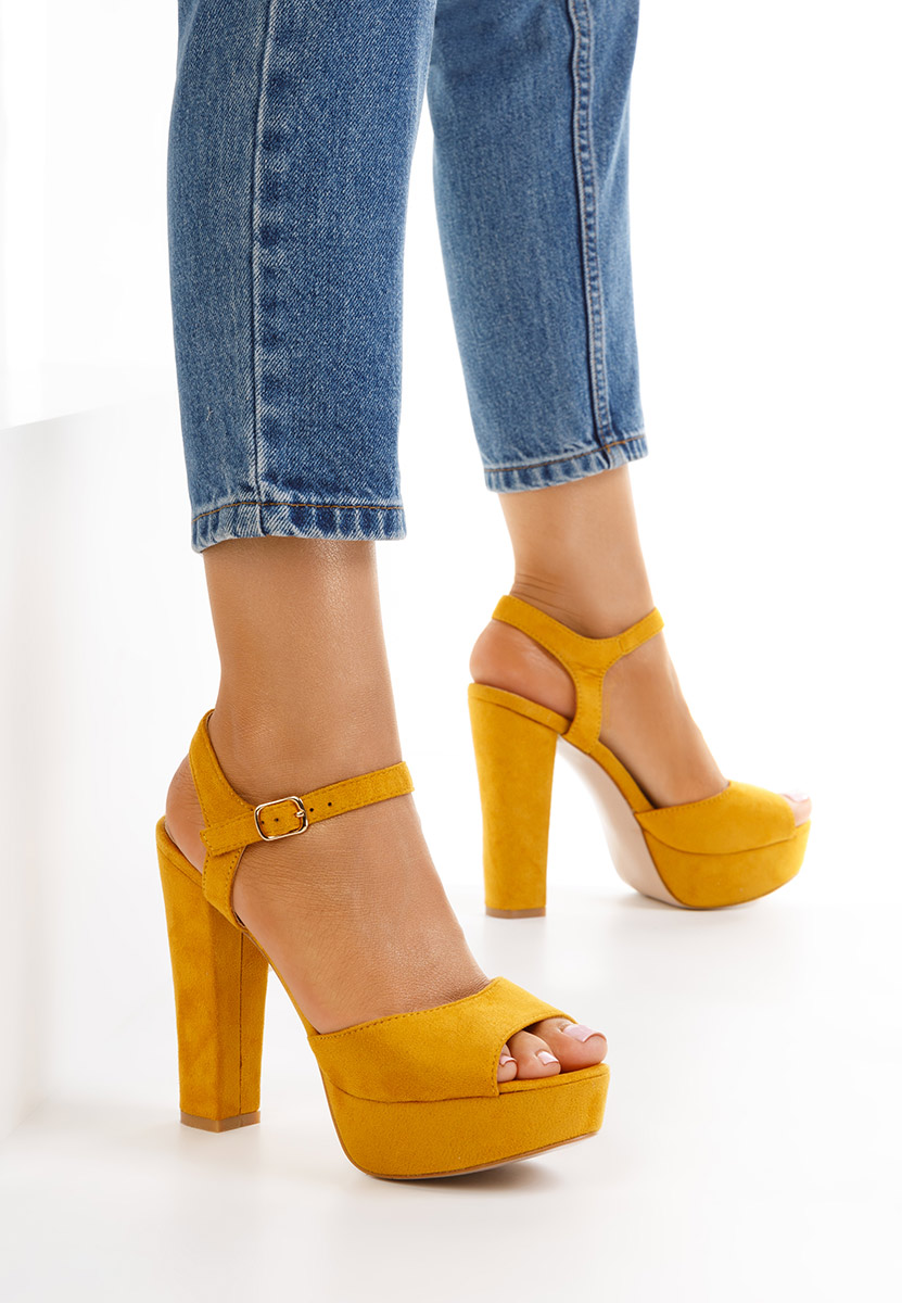 Žlutá sandály na podpatku Anadia