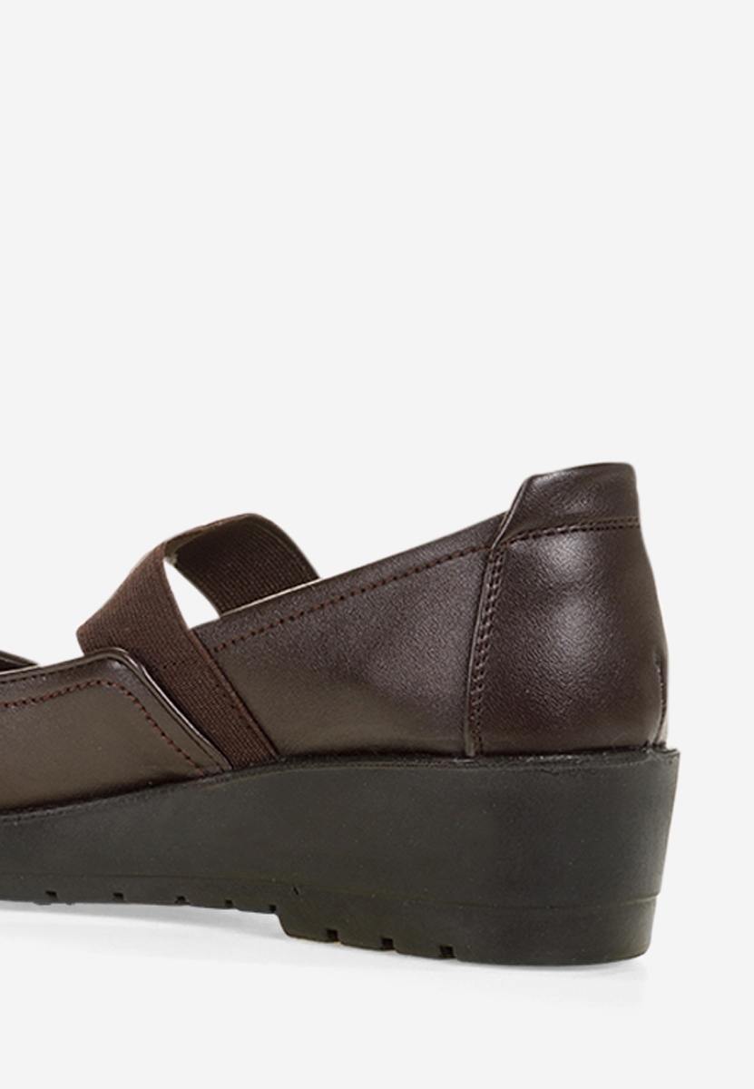 Hnedé baleriny na klínku Gracela