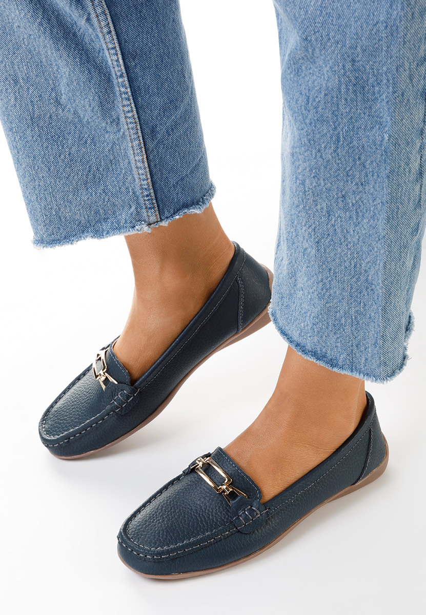 Tmavě modré dámské kožené mokasíny Celetina