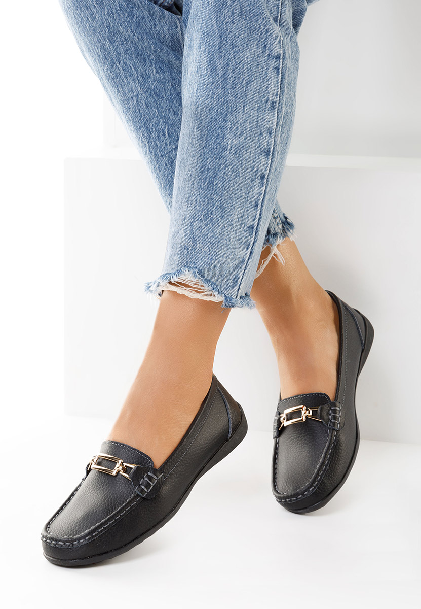 Černé dámské kožené mokasíny Celetina