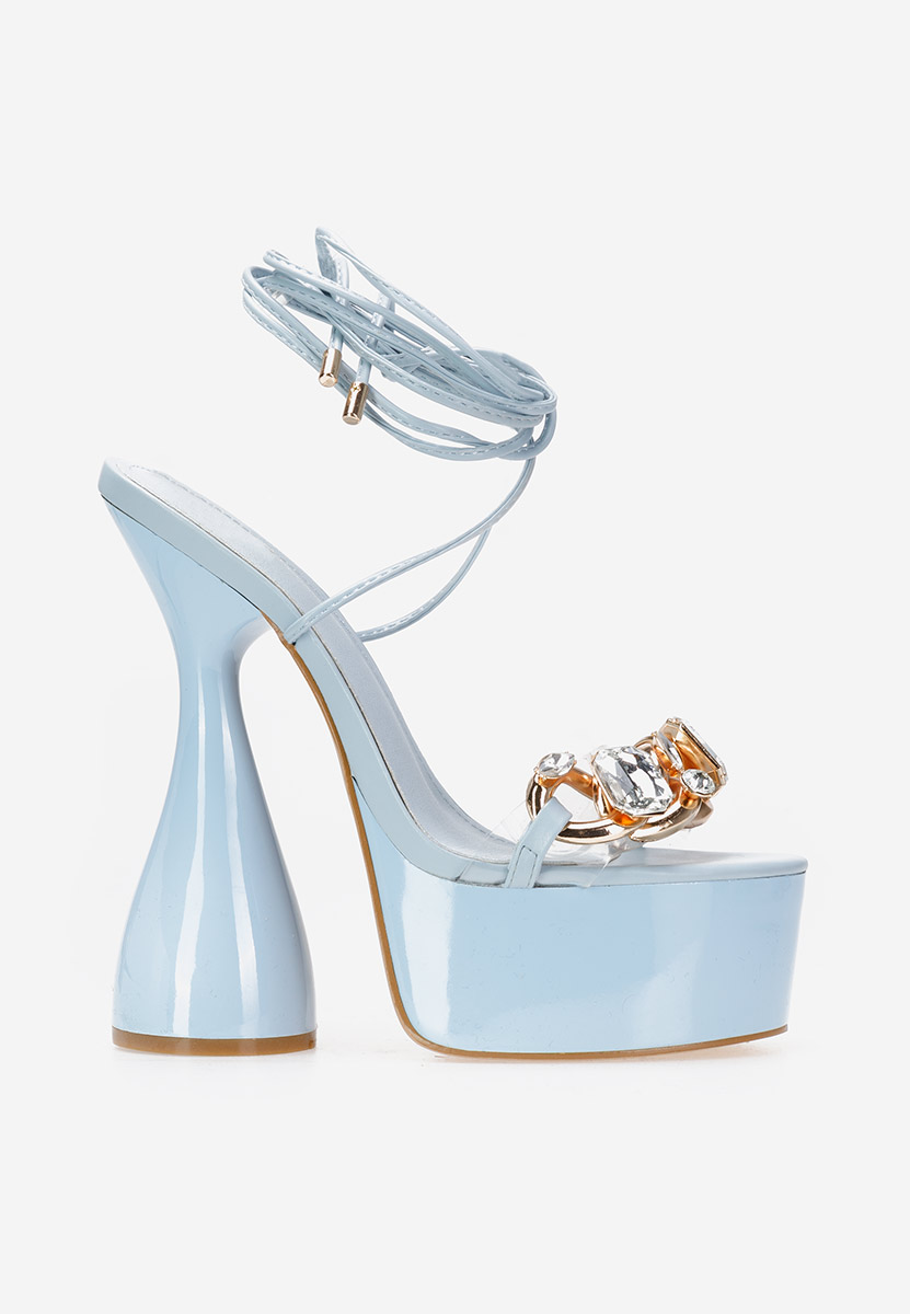 Svetlě modré sandály na podpatku Lanvina