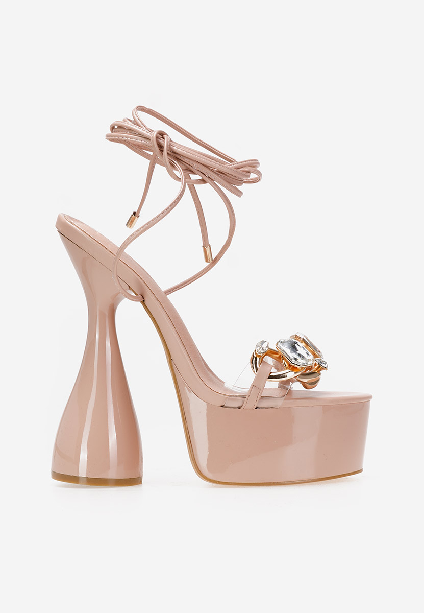 Ružové sandály na podpatku Lanvina