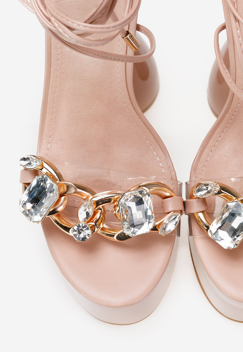 Ružové sandály na podpatku Lanvina