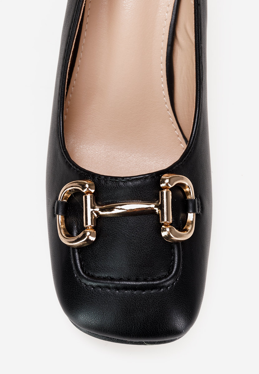 černé lodičky na hrubém podpatku Lexy