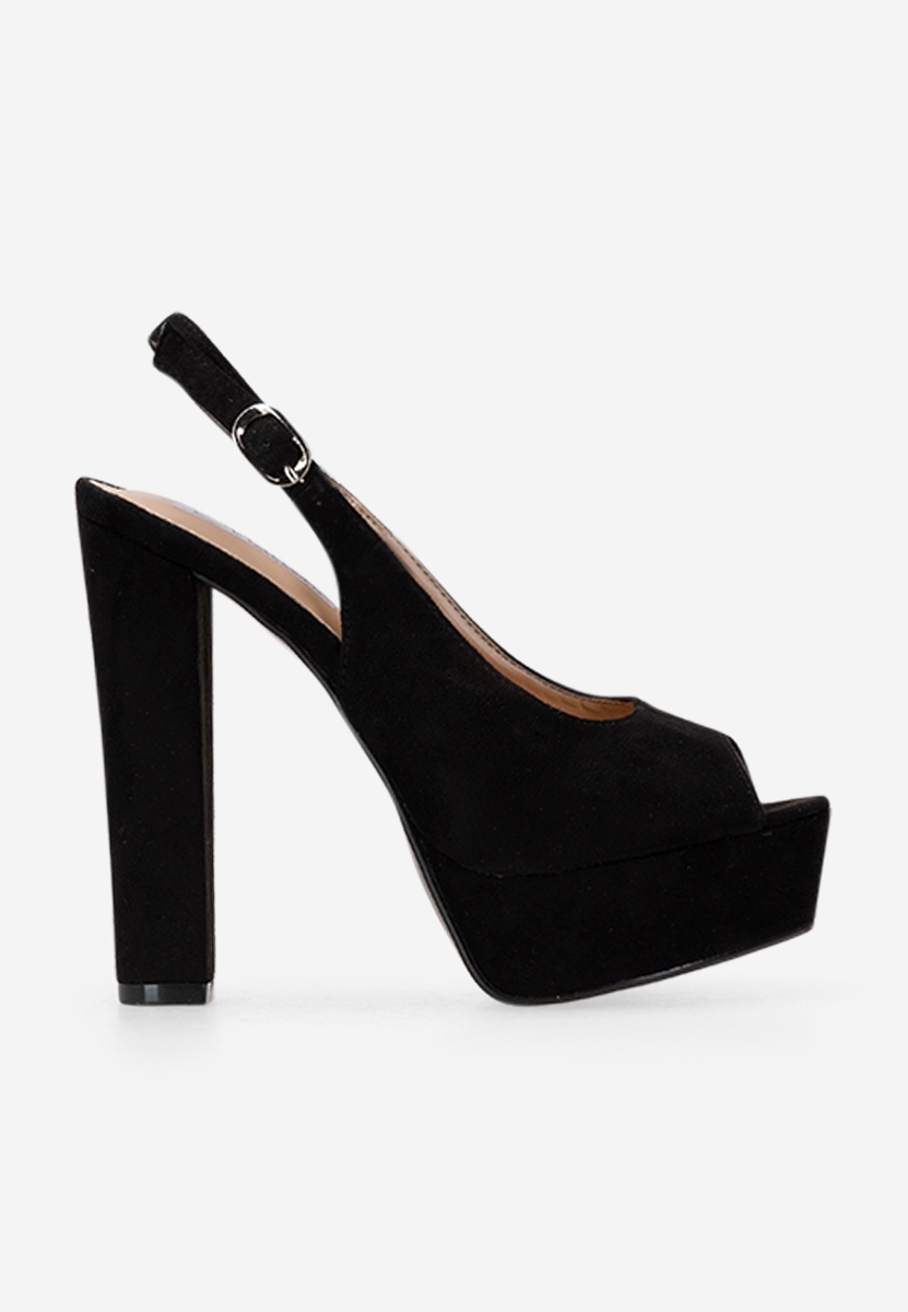 Černé sandály na vysokém podpatku Arabia