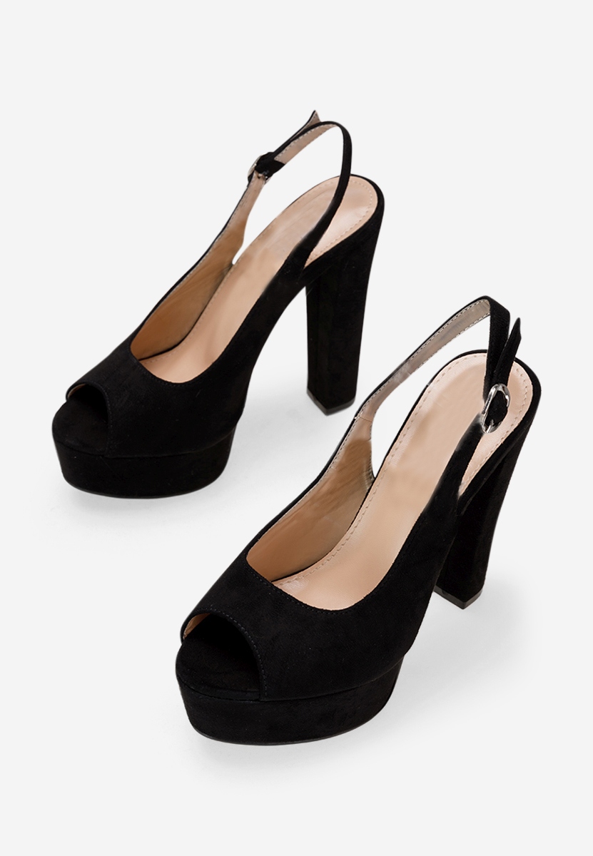 Černé sandály na vysokém podpatku Arabia