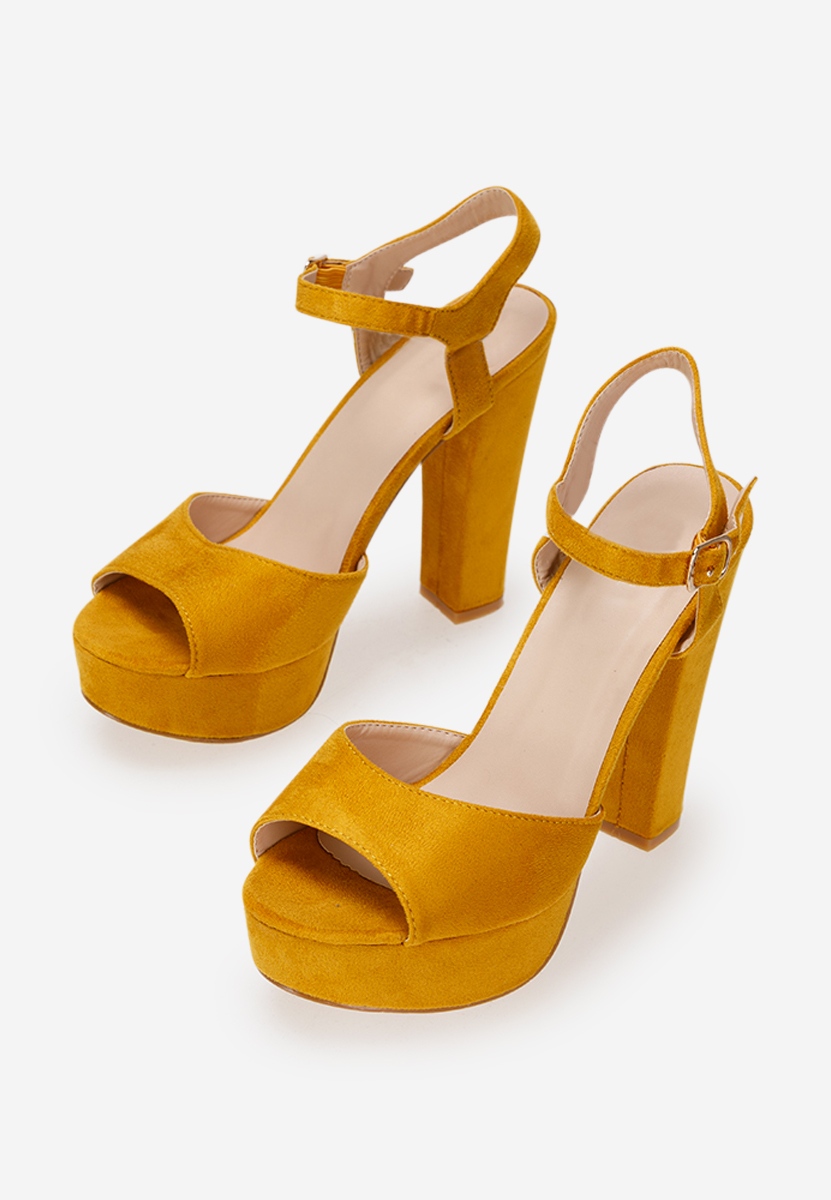 Žlutá sandály na podpatku Anadia