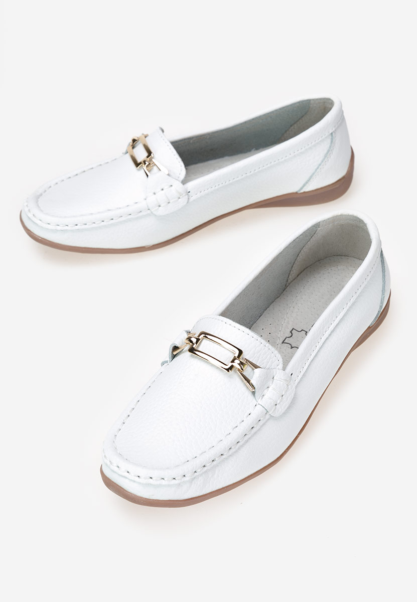 Bílé dámské kožené mokasíny Celetina