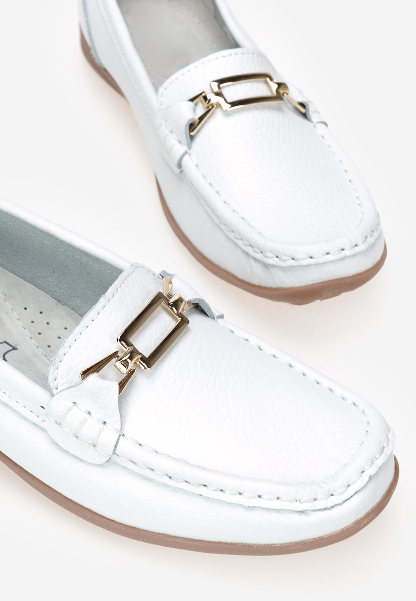 Bílé dámské kožené mokasíny Celetina
