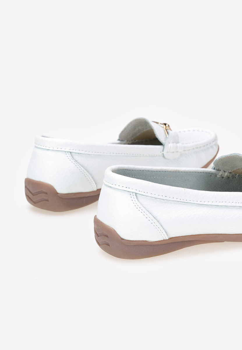 Bílé dámské kožené mokasíny Celetina
