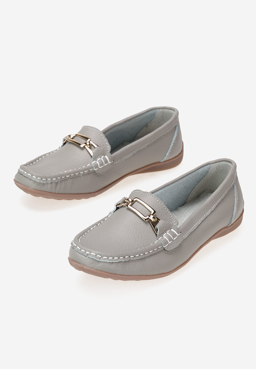 Šedé dámské kožené mokasíny Celetina