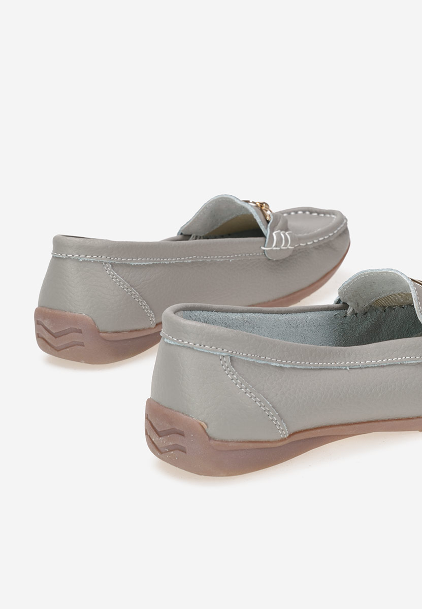 Šedé dámské kožené mokasíny Celetina