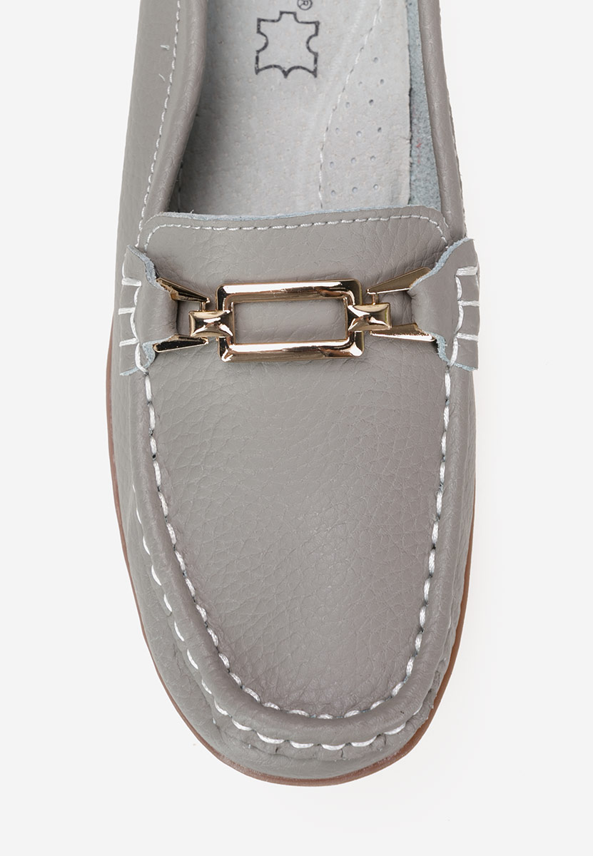 Šedé dámské kožené mokasíny Celetina