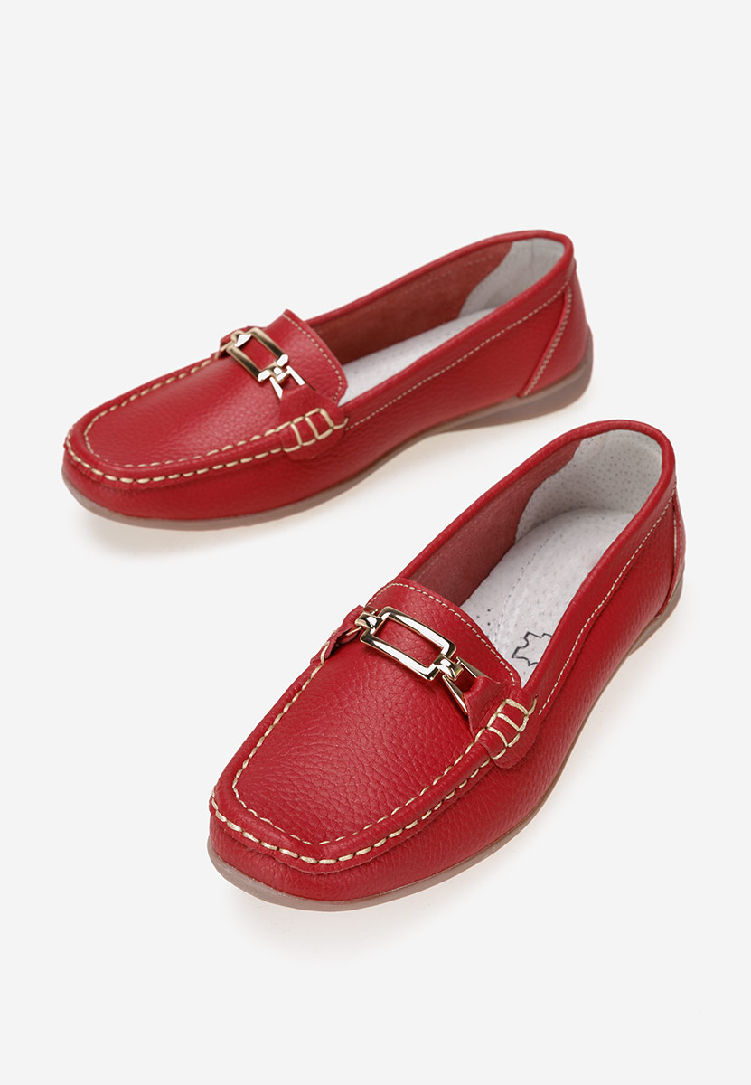 Červené dámské kožené mokasíny Celetina
