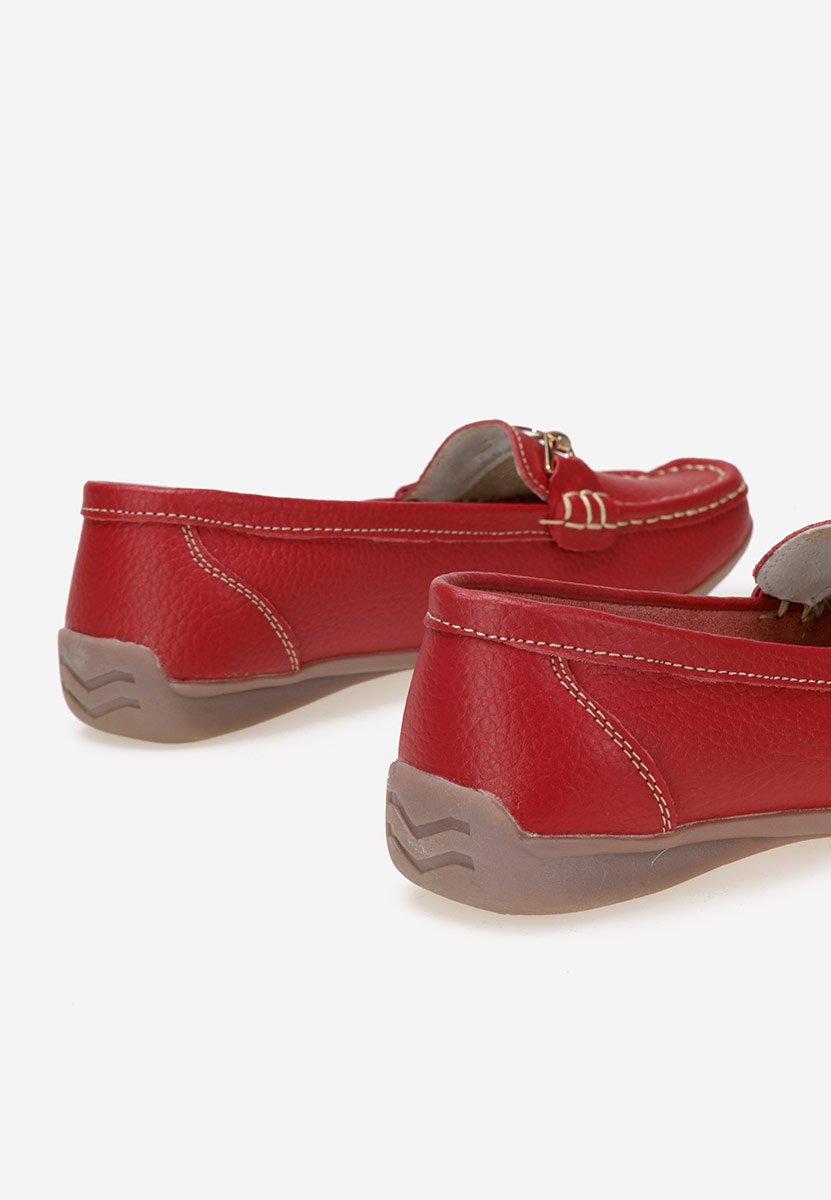Červené dámské kožené mokasíny Celetina